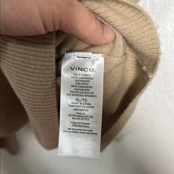 Vince Cashmere Tan Sweater XL - Picture 7 of 8